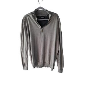 Ashworth Golf Mens Sweater Gray Quarter Zip Mens Sz XL Country Club Preppy Fall